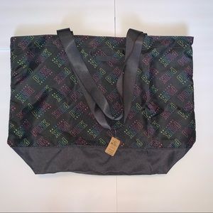 NWT PINK rainbow colored zipper tote